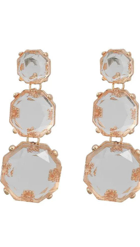 Artsy Lange Tropfenohrringe mit Strasssteinen