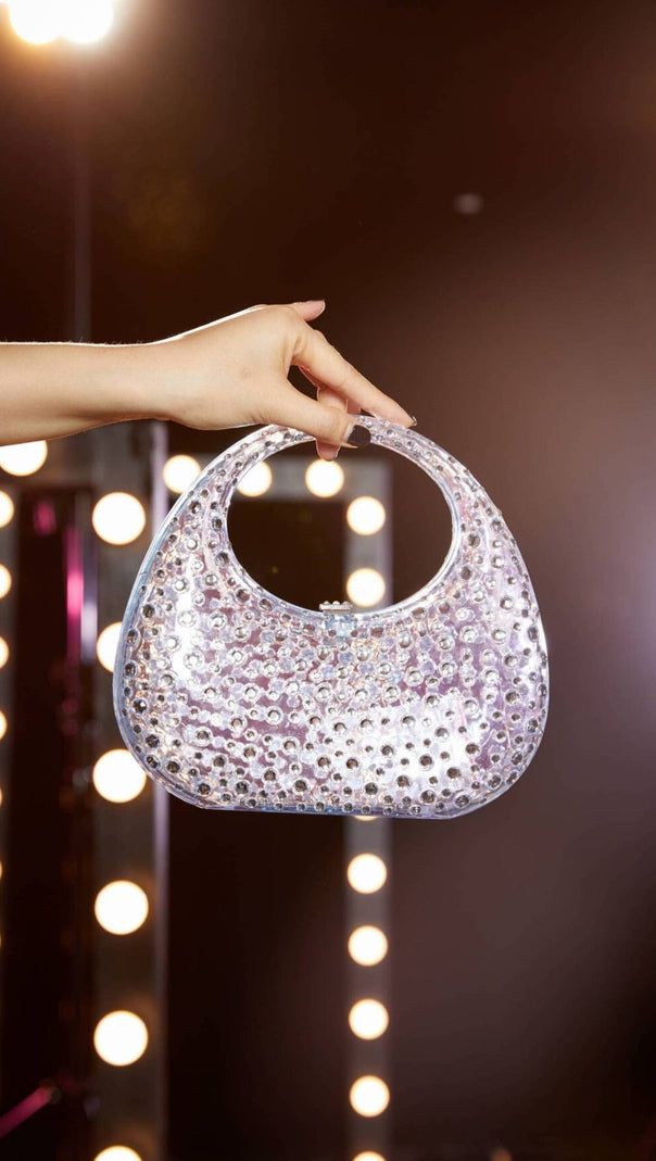 AIIZIE CLEAR EMBELLISHED BAG IN BLUE - product image