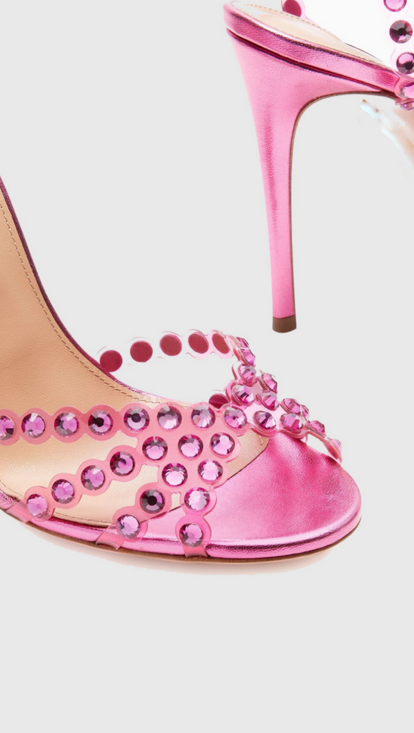 AIIZIE ASTASIA RHINESTONE EMBELLISHED HEELS - PINK - product image