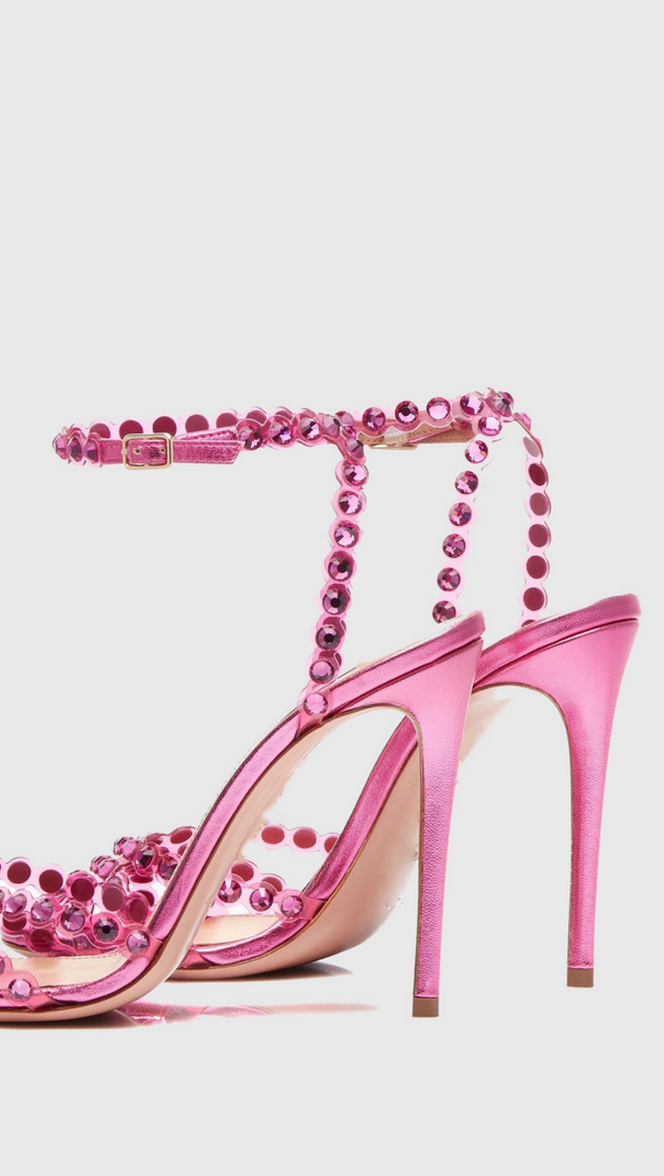 AIIZIE ASTASIA RHINESTONE EMBELLISHED HEELS - PINK - product image