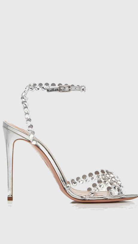 TACCHI ASTASIA CON STRASS - ARGENTO