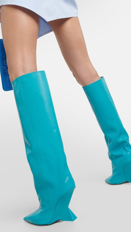 Astrid Heterotypische Kniehohe Stiefel - Blau