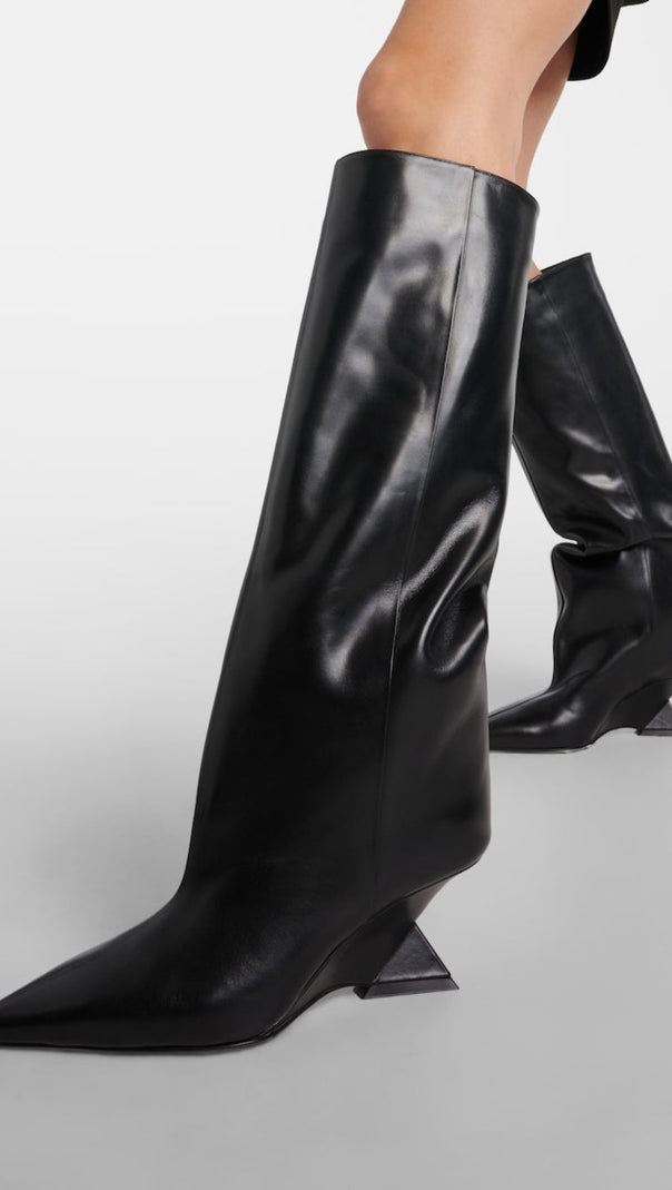 AIIZIE ASTRID HETEROTYPIC KNEE-HIGH BOOTS - BLACK - product image