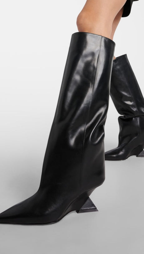 Astrid Heterotypische Kniehohe Stiefel - Schwarz