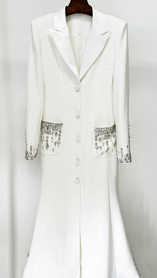 AURORA CRYSTAL EMBELLISHED BLAZER MAXI DRESS