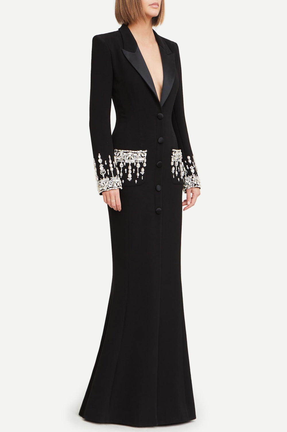 AIIZIE AURORA CRYSTAL EMBELLISHED BLAZER MAXI DRESS - product image