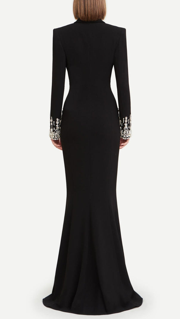 AIIZIE AURORA CRYSTAL EMBELLISHED BLAZER MAXI DRESS - product image