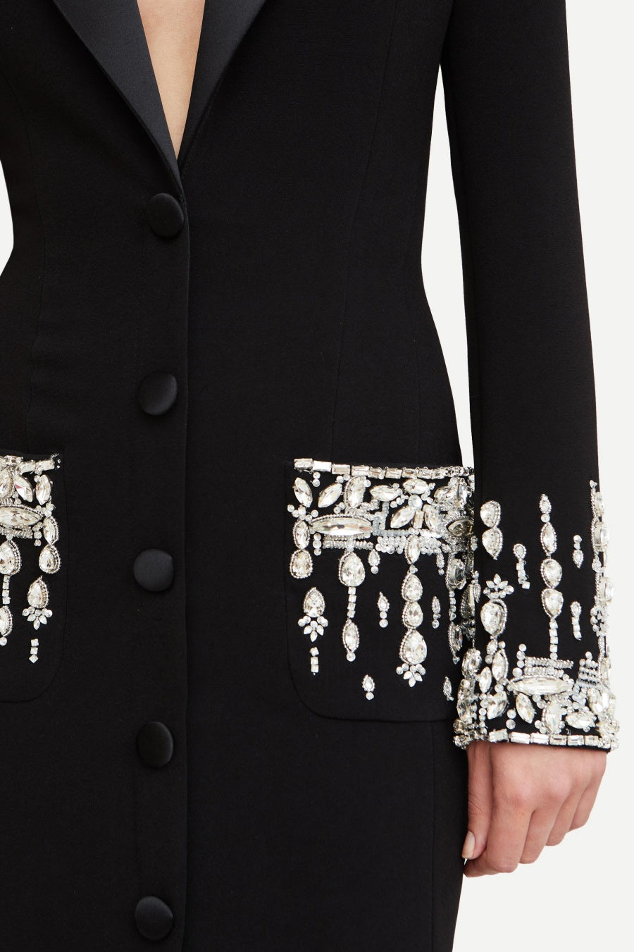 AIIZIE AURORA CRYSTAL EMBELLISHED BLAZER MAXI DRESS - product image