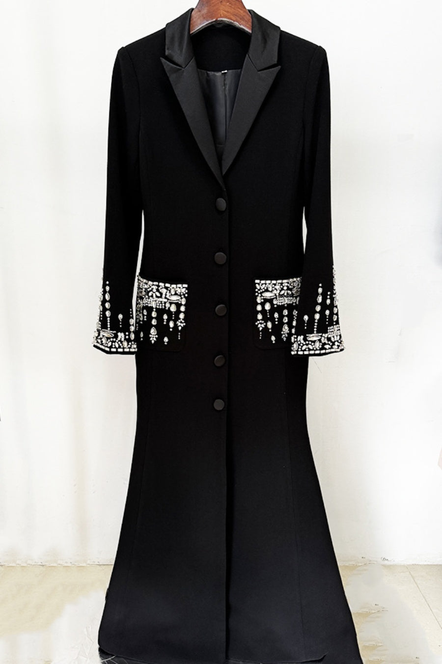 AIIZIE AURORA CRYSTAL EMBELLISHED BLAZER MAXI DRESS - product image