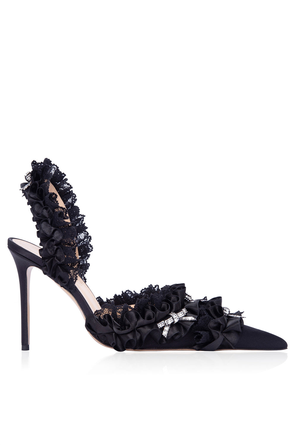 AIIZIE AVAH BOW-EMBELLISHED SLINGBACK PUMPS - BLACK - product image