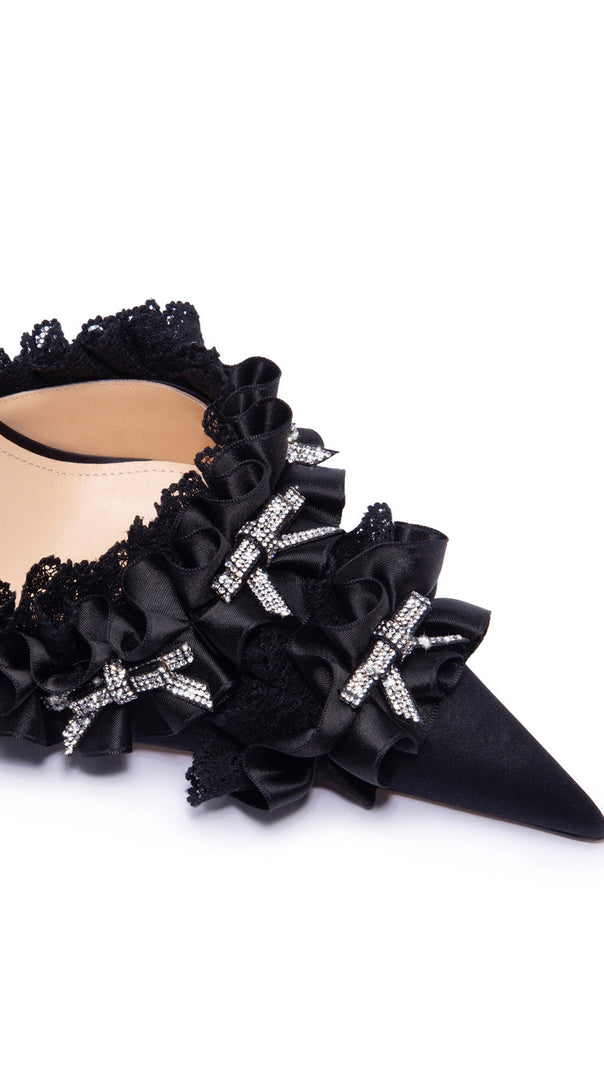 AIIZIE AVAH BOW-EMBELLISHED SLINGBACK PUMPS - BLACK - product image