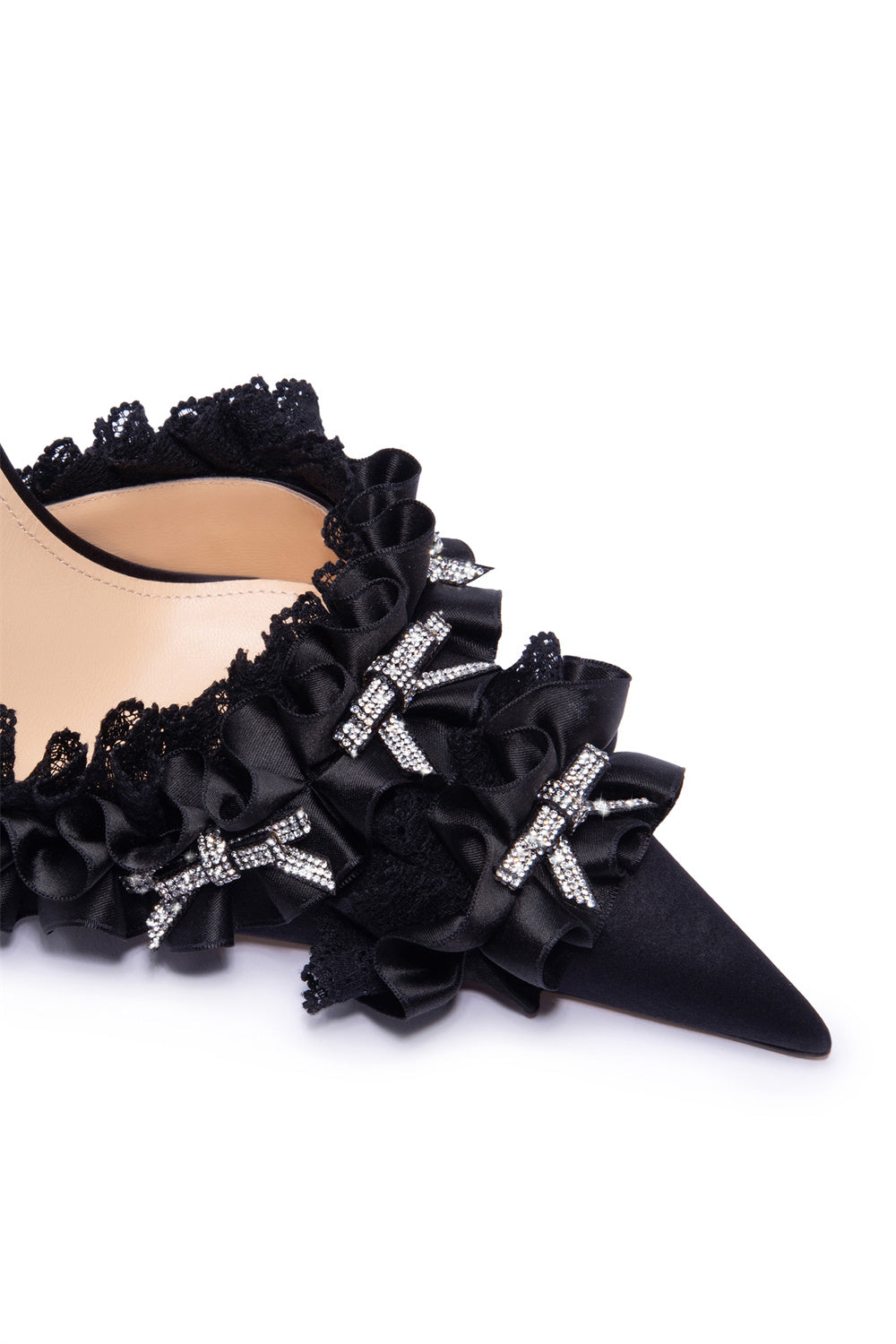 AIIZIE AVAH BOW-EMBELLISHED SLINGBACK PUMPS - BLACK - product image