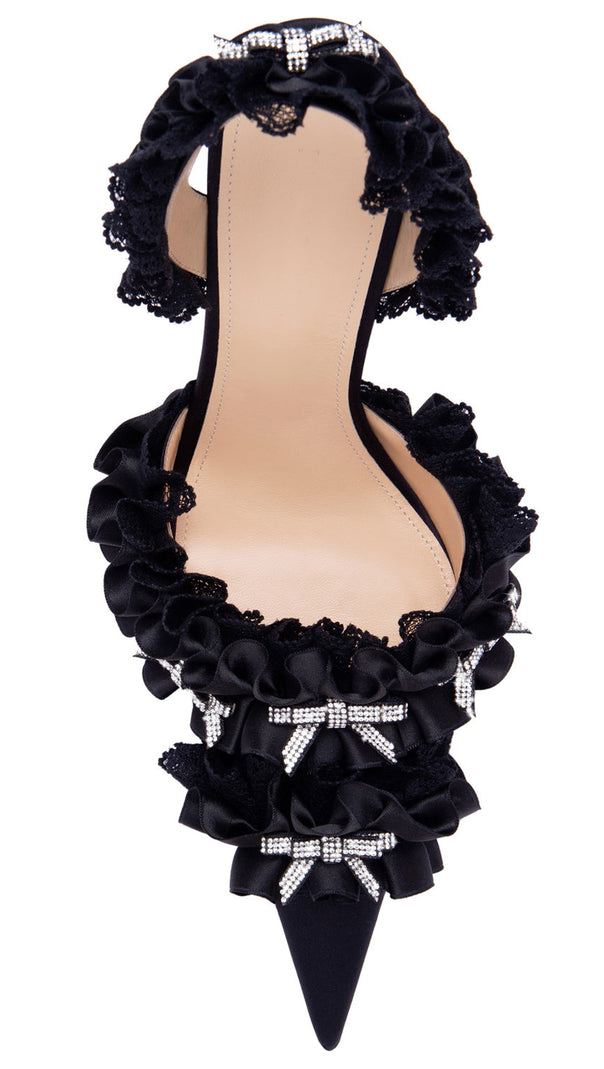 AIIZIE AVAH BOW-EMBELLISHED SLINGBACK PUMPS - BLACK - product image