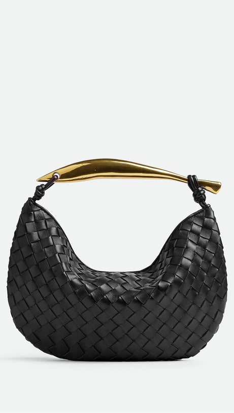 AVIANNA WEAVE METAL HANDBAG - BLACK