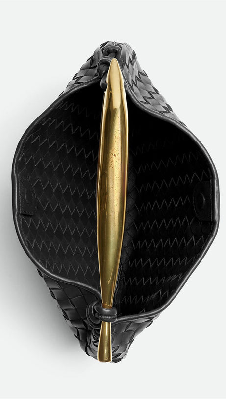 AVIANNA WEAVE METAL HANDBAG - BLACK