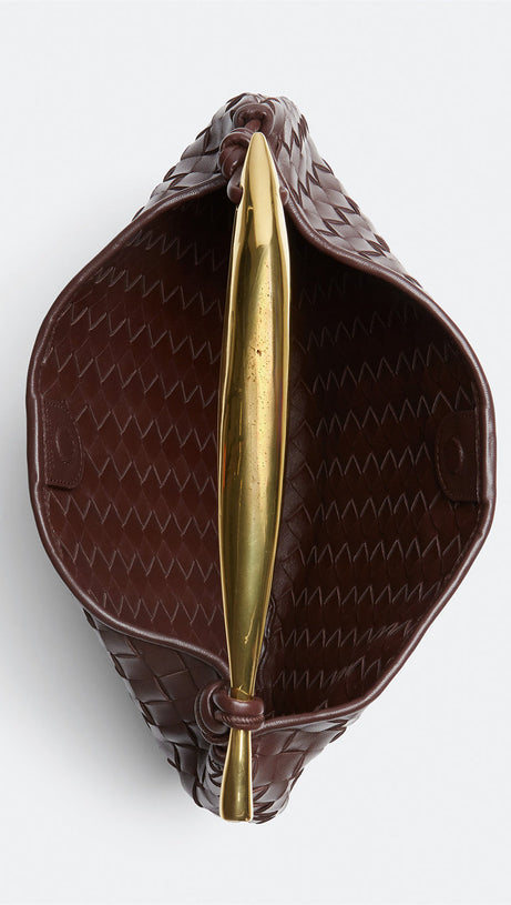 AVIANNA WEAVE METAL HANDBAG - CHOCOLATE