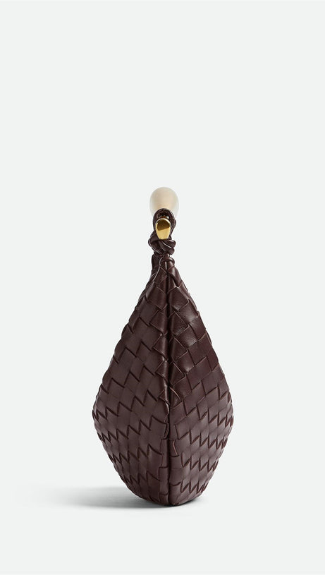 AVIANNA WEAVE METAL HANDBAG - CHOCOLATE