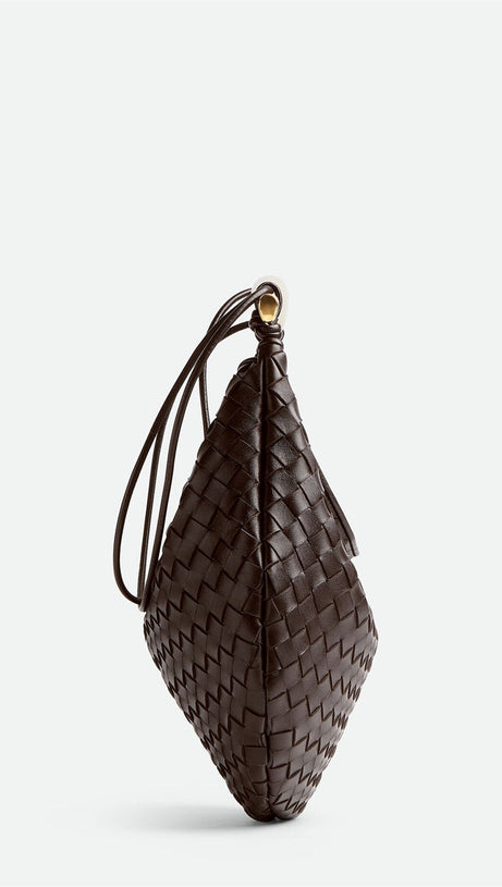 AVIANNA WEAVE METAL HANDBAG - CHOCOLATE