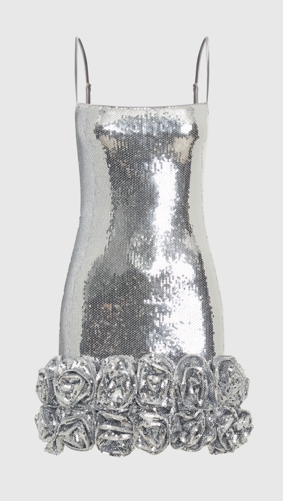 Minikleid mit Pailletten-Blumen-Applikation