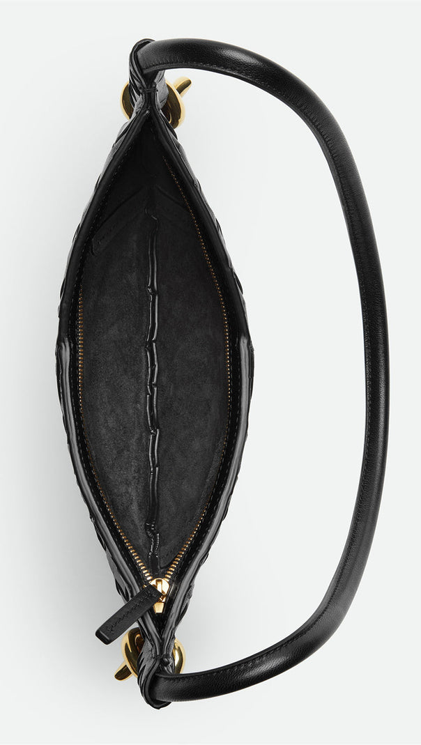 AIIZIE AZALEA WEAVE MINI SHOULDER BAG - BLACK - product image