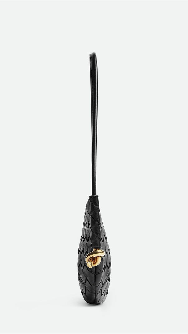AIIZIE AZALEA WEAVE MINI SHOULDER BAG - BLACK - product image