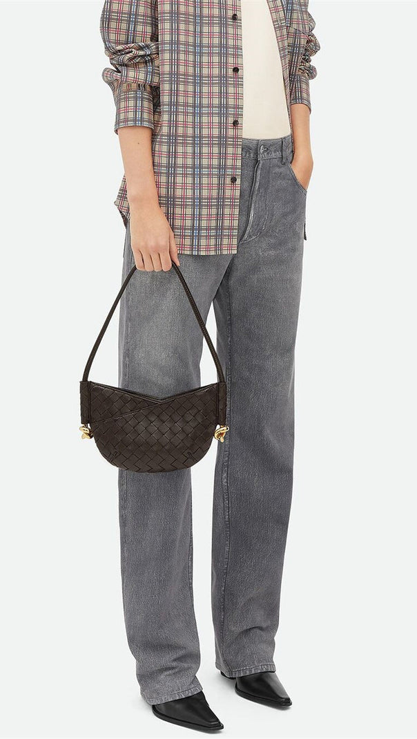 AIIZIE AZALEA WEAVE MINI SHOULDER BAG - CHOCOLATE - product image