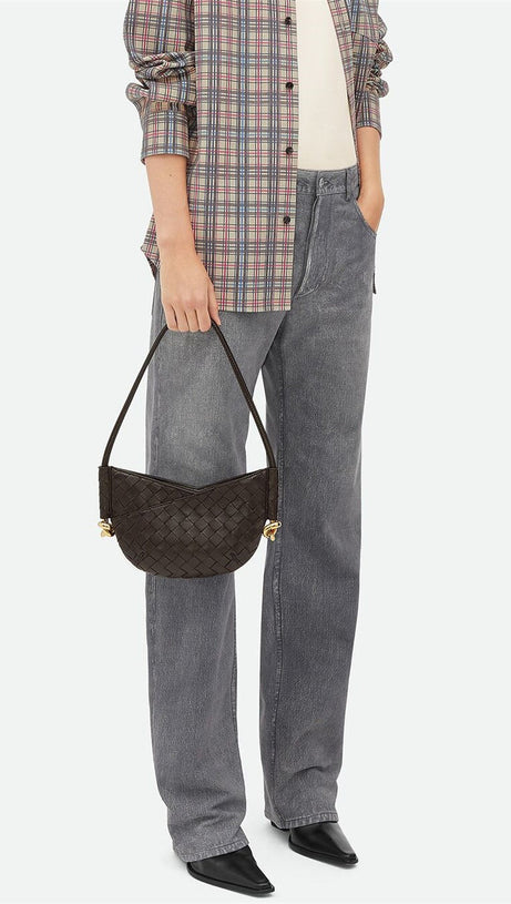 AZALEA WEAVE MINI SHOULDER BAG - CHOCOLATE