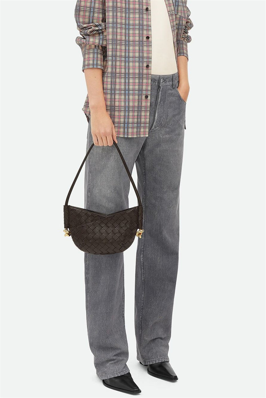 AIIZIE AZALEA WEAVE MINI SHOULDER BAG - CHOCOLATE - product image