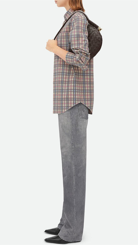 AZALEA WEAVE MINI SHOULDER BAG - CHOCOLATE