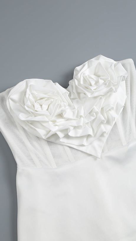 HEART-MOTIF BANDEAU MINI DRESS