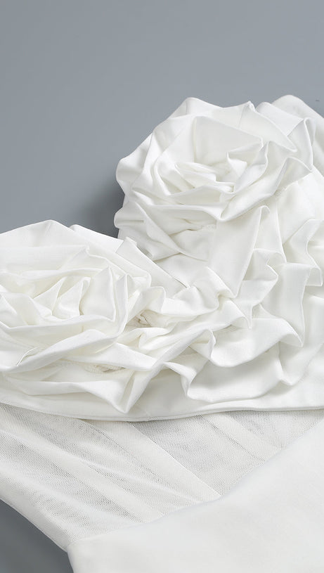 HEART-MOTIF BANDEAU MINI DRESS