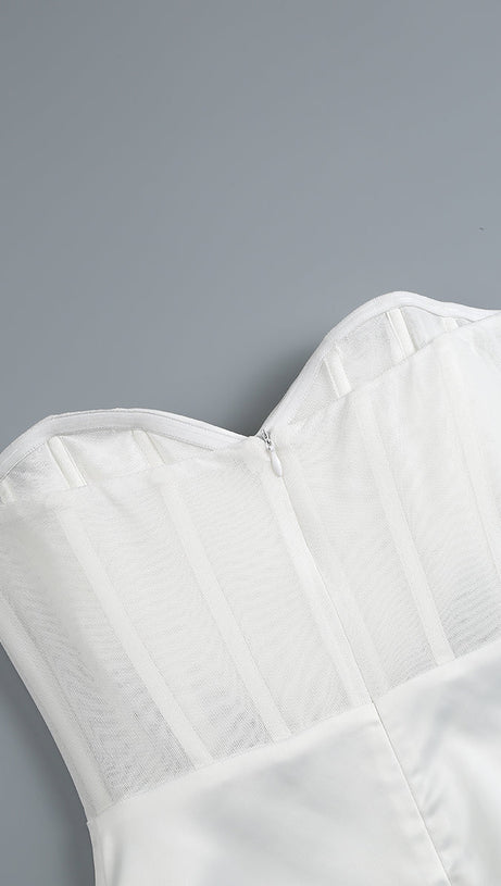 HEART-MOTIF BANDEAU MINI DRESS