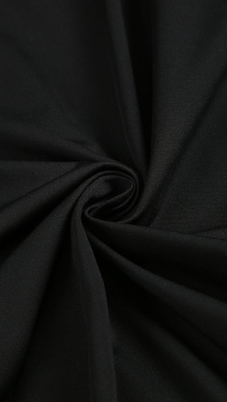 FLORAL-EMBELLISHED CRÊPE MAXI DRESS IN BLACK