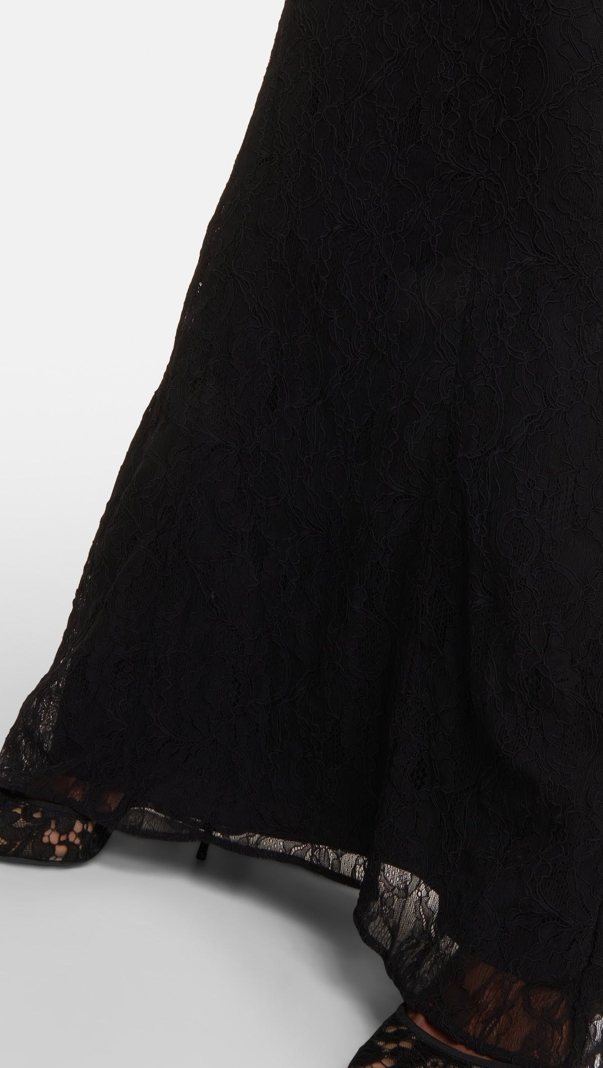 AIIZIE BLACK LACE DRESS WITH DENUDED SHOULDERS - product image