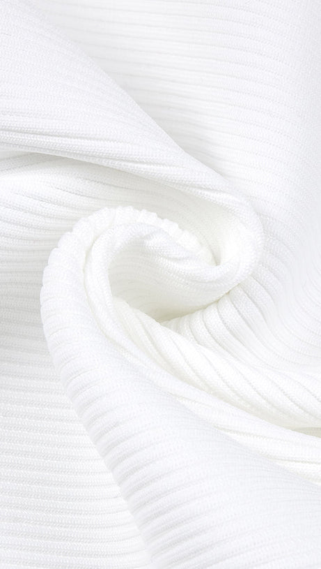 ASYMMETRISCHES MAXIKLEID AUS STRICK MIT BLUMENDEKOR 