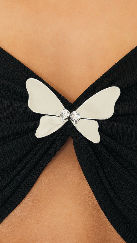 ABITO LUNGO CON TAGLIO A FARFALLA