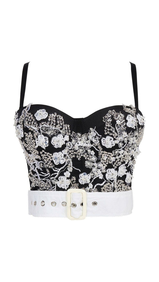 AIIZIE BEIGE EMBELLISHED BELT CORSET - product image
