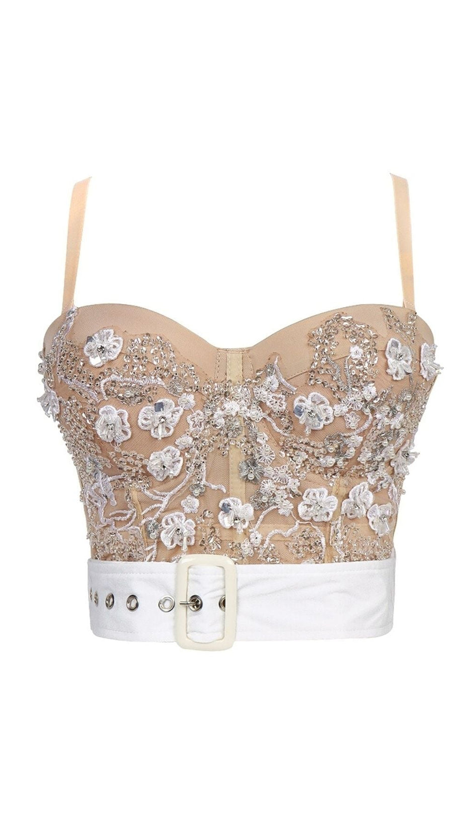 BEIGE VERZIERTES GÜRTELKORSETT