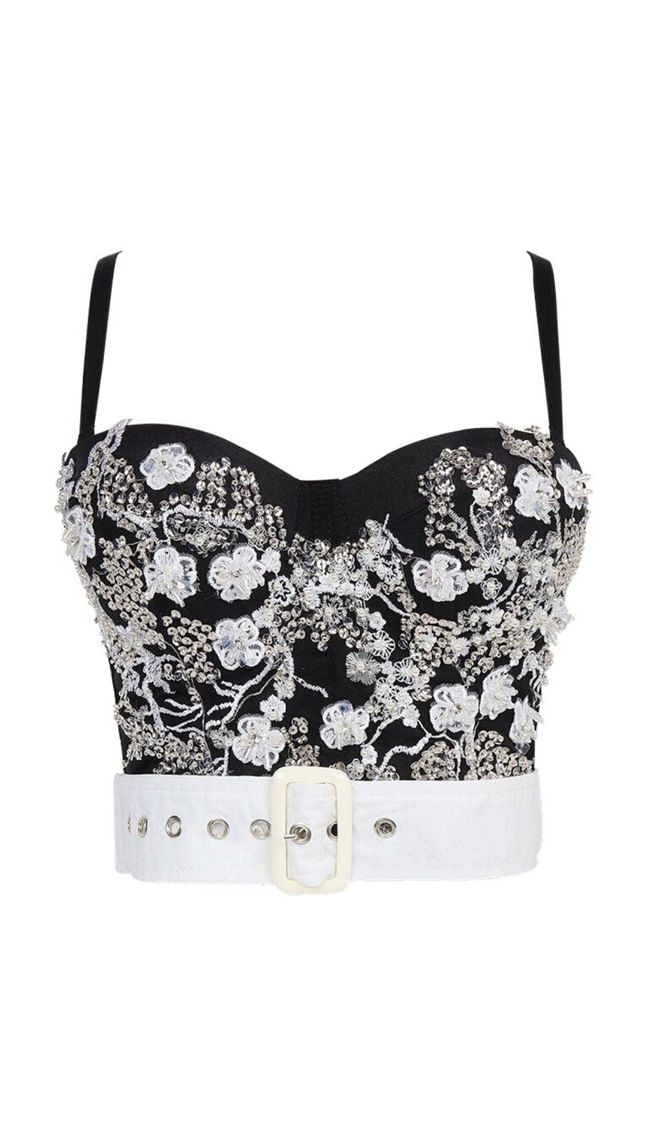 BLACK EMBELLISHED BELT CORSET