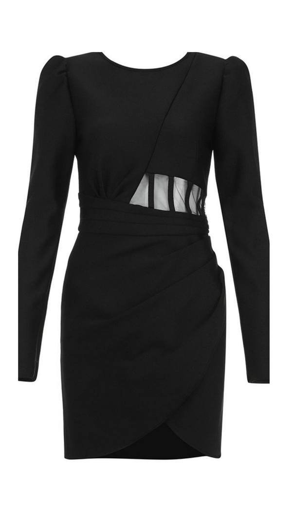 AIIZIE BLACK MESH BANDAGE DRESS - product image