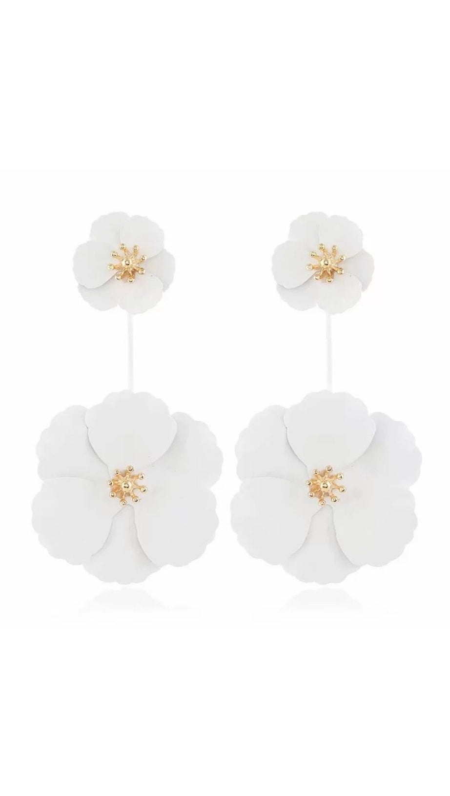 Lange Ohrringe aus böhmischer Legierung mit Blumen