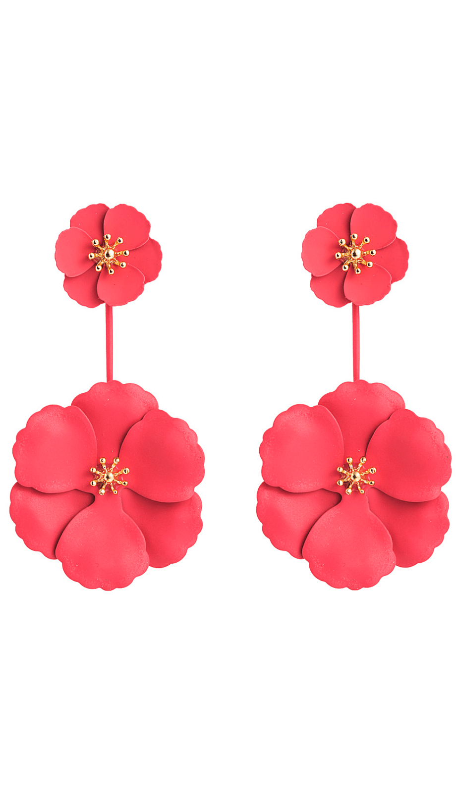 Lange Ohrringe aus böhmischer Legierung mit Blumen