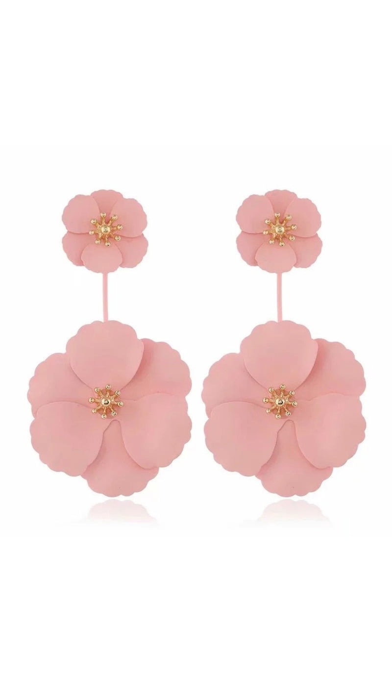 BOHEMIAN ALLOY FLOWER LONG EARRINGS