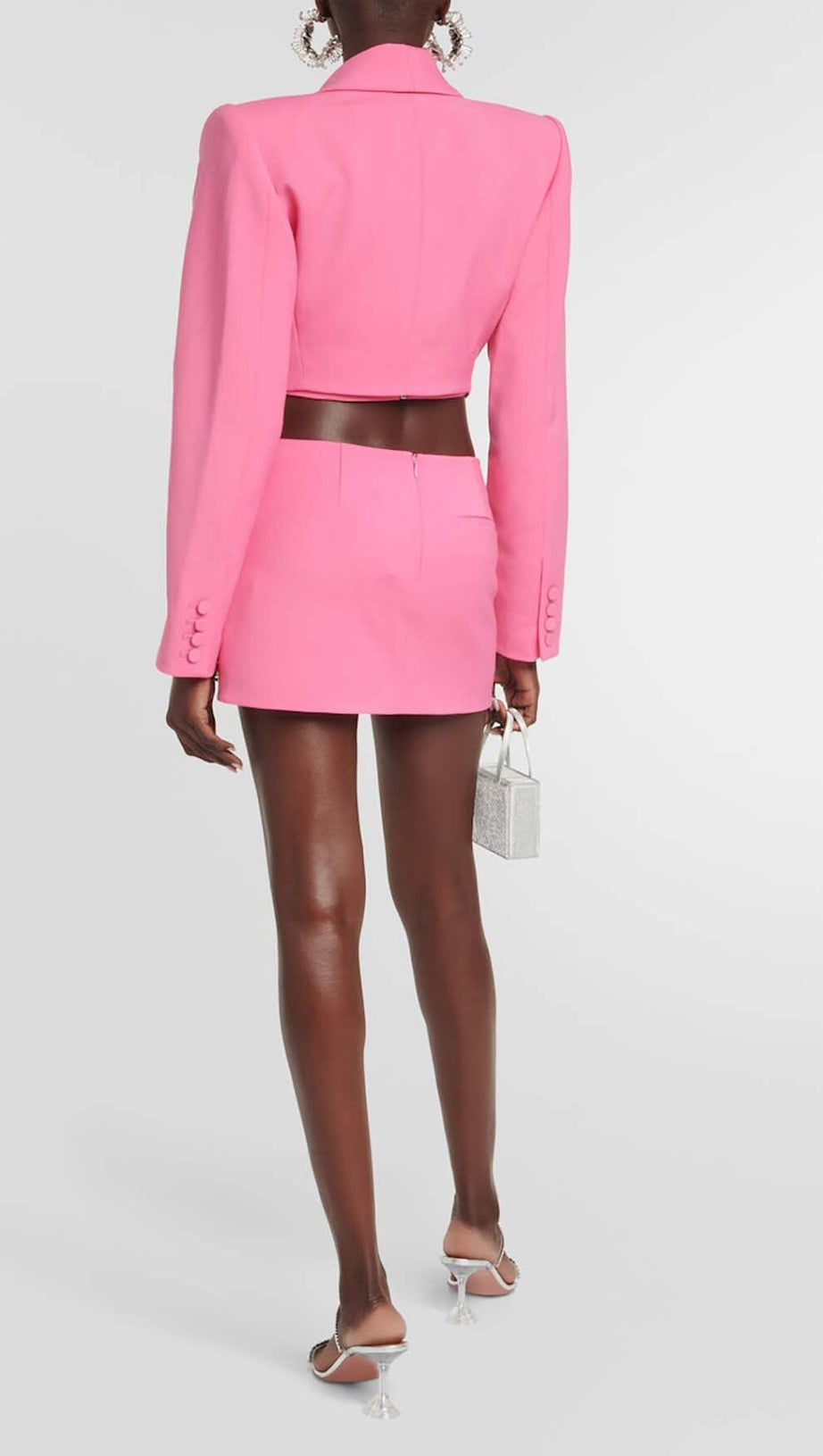 EMBELLISHED BUTTERFLY CROPPED BLAZER IN PINK