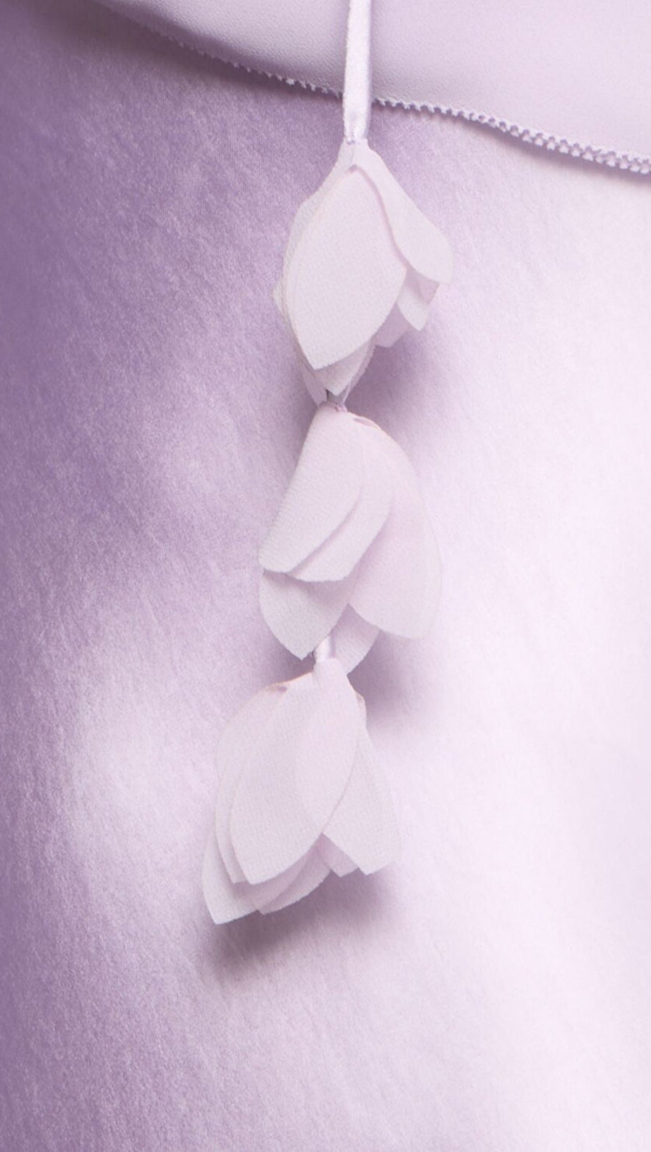 BAHARI FLORAL RIBBON SATIN MAXI DRESS IN PURPLE