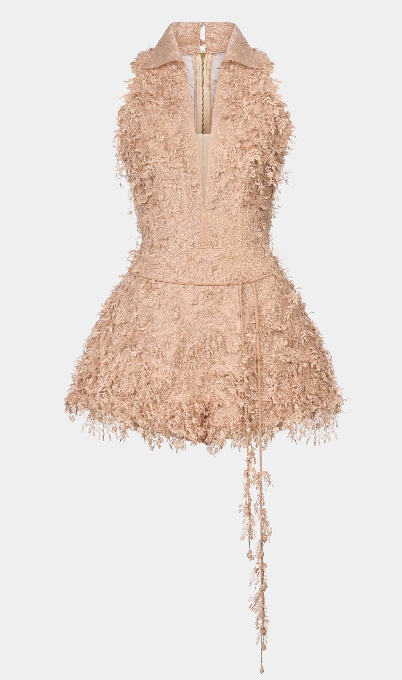 Barron Lace Jacquard Fringe Jumpsuit