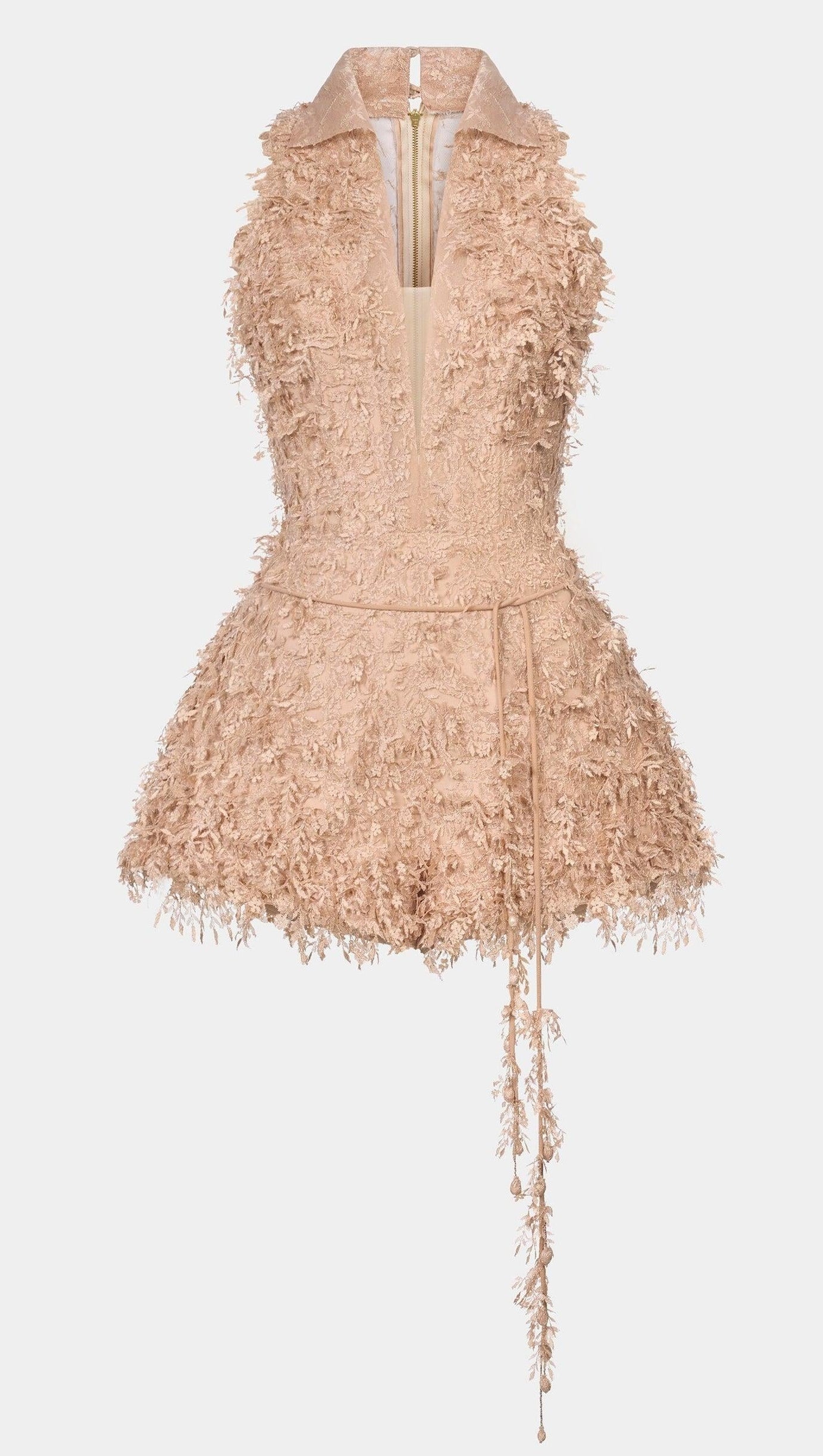 Tuta con frange in pizzo jacquard Barron