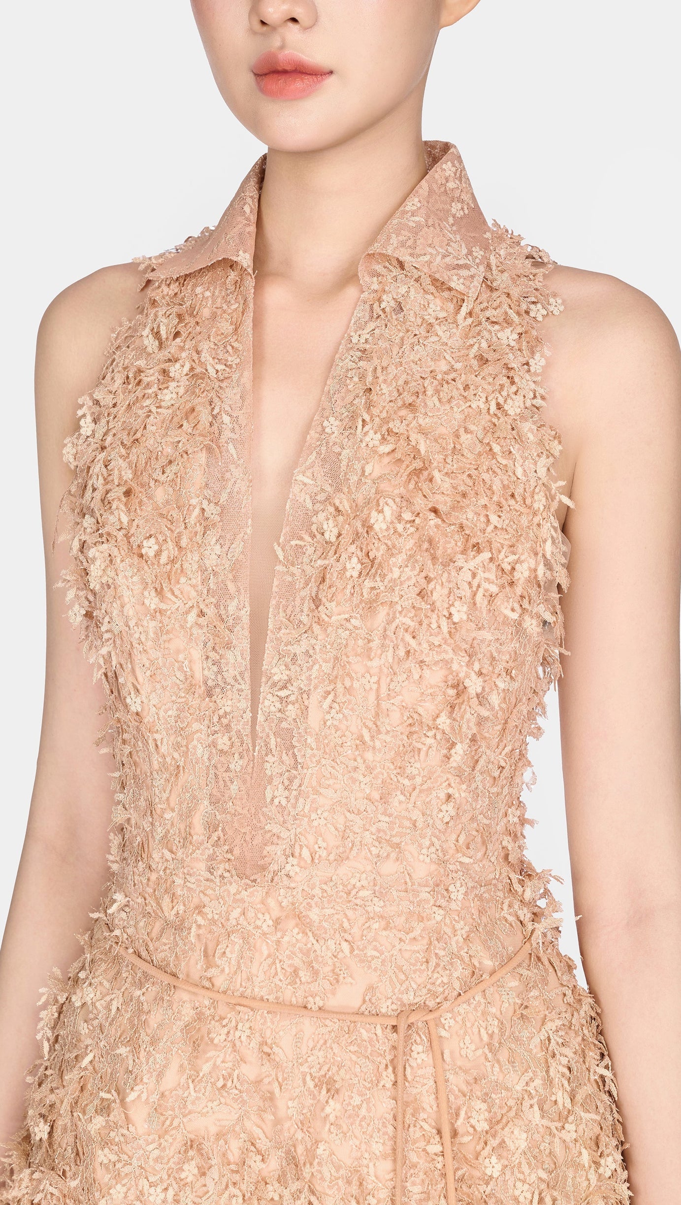 Barron Jumpsuit aus Jacquard-Spitze mit Fransen