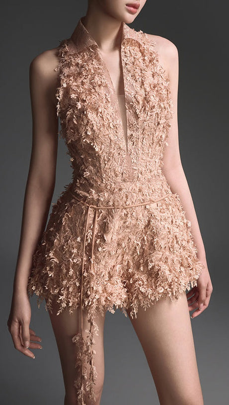 Barron Jumpsuit aus Jacquard-Spitze mit Fransen