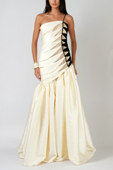 sara Satin Braided Rope Maxi Dress